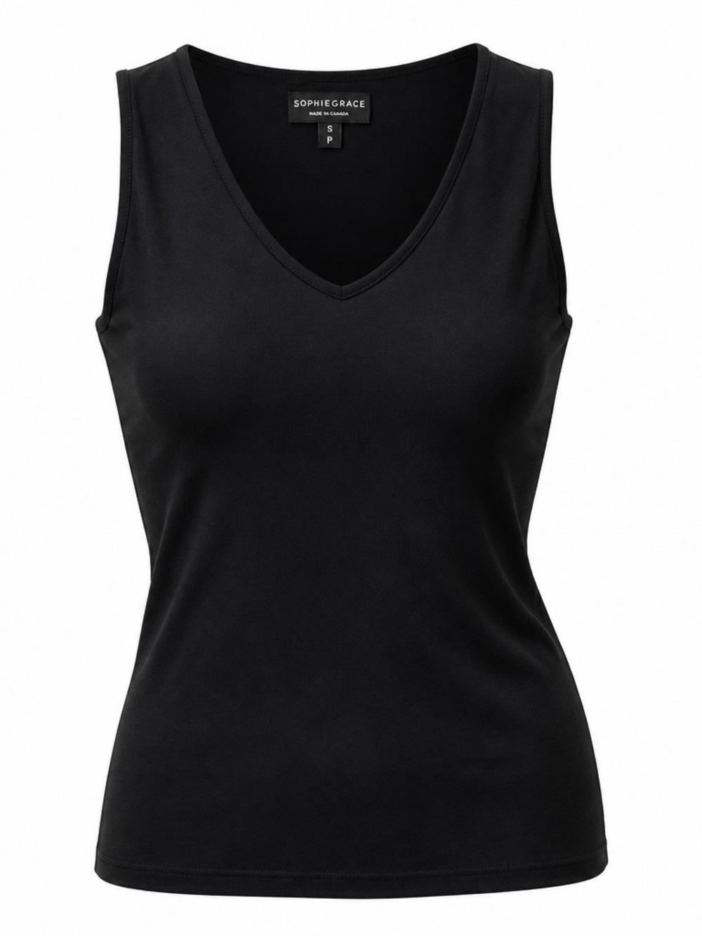 SophieGrace Black V-Neck Sleeveless Tank